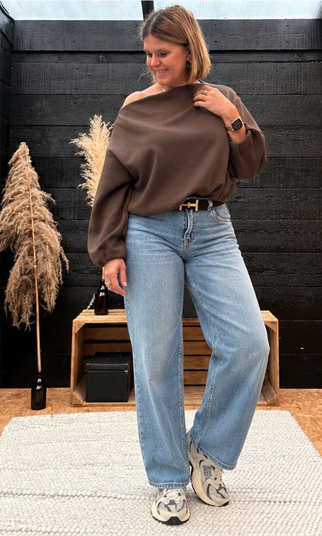 Sweater Zélie Off Shoulder 🤎choco