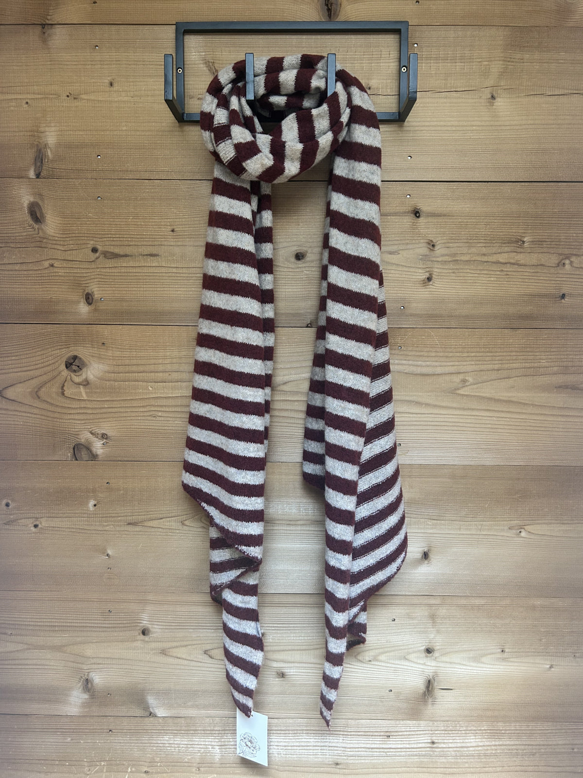 Sjaal Amara – Bordeaux /Taupe