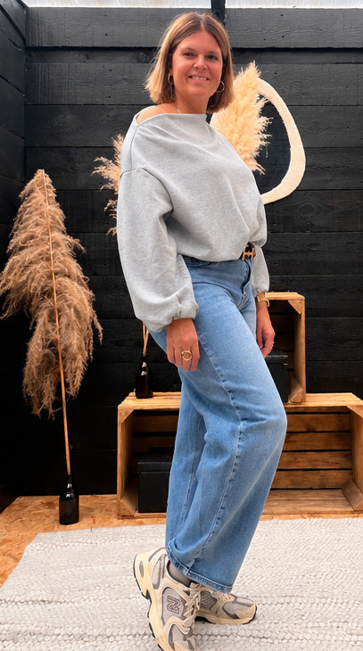 Sweater Zélie Off Shoulder grijs TU
