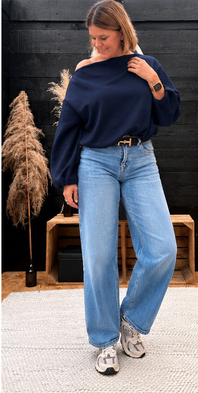 Sweater Zélie Off Shoulder marine TU