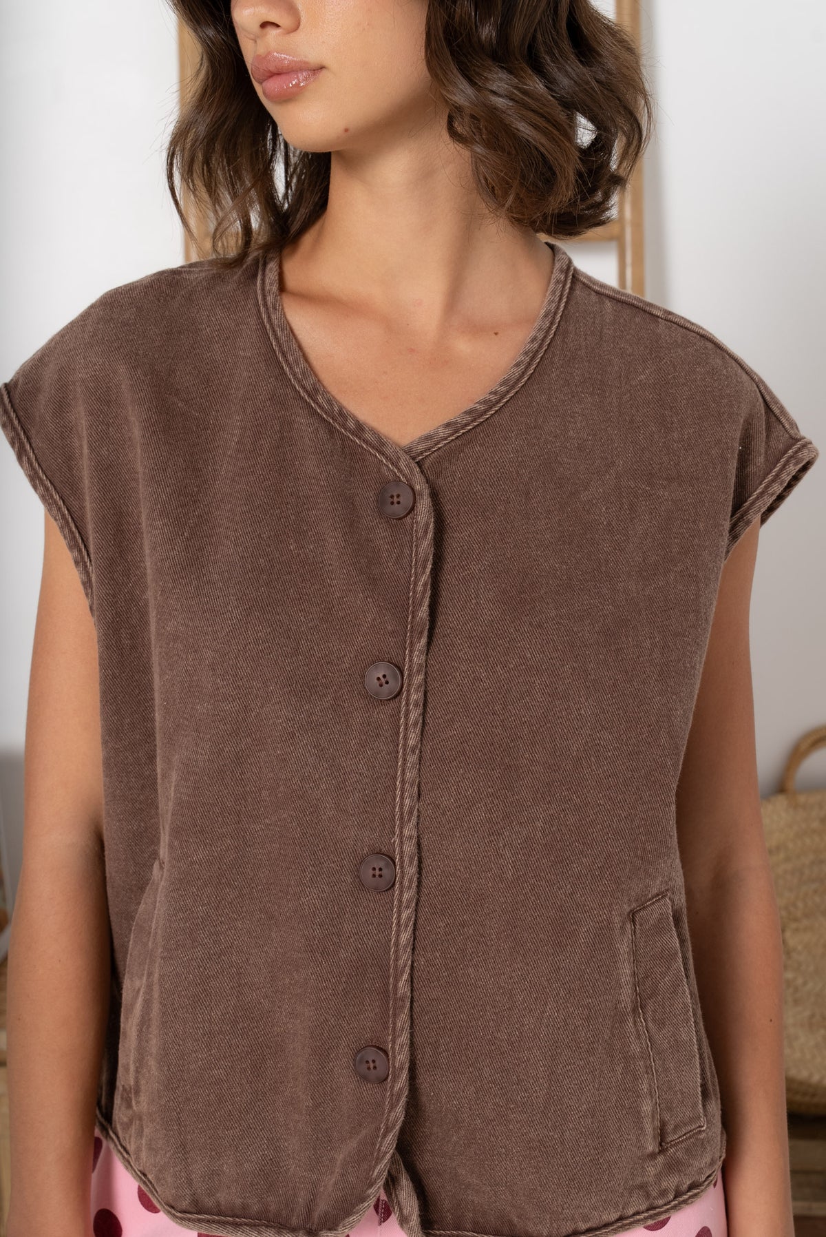 Gillet  Jeanne bruin