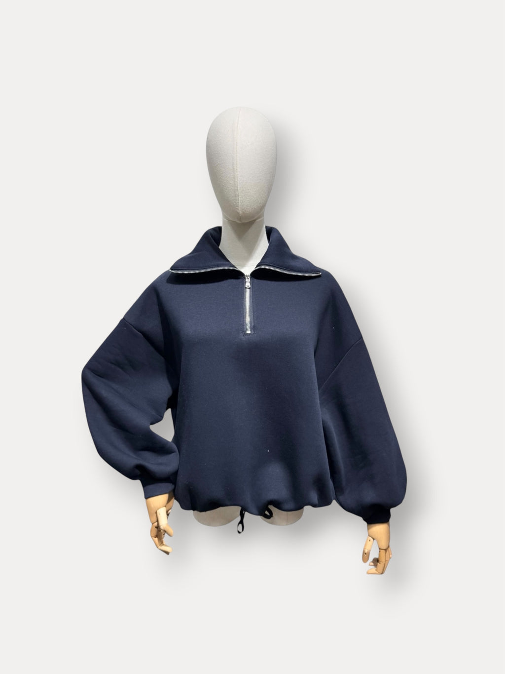 Sweater Ziva – Oversized Col Zip marine
