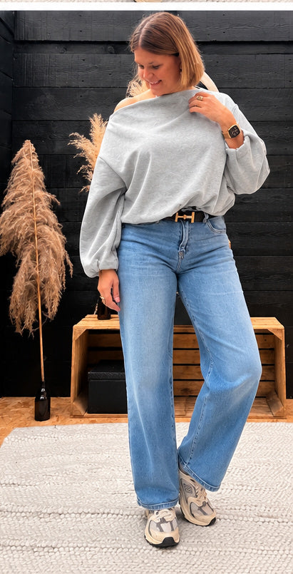 Sweater Zélie Off Shoulder grijs TU
