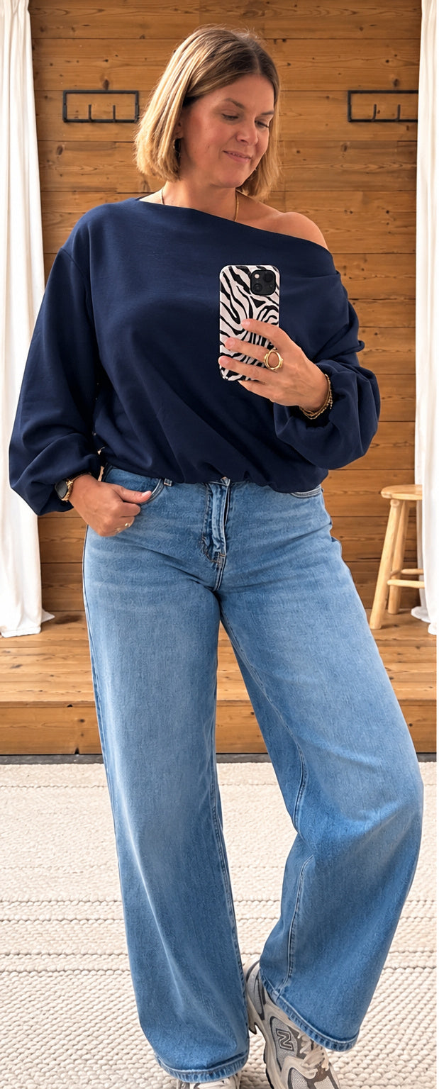 Sweater Zélie Off Shoulder marine TU