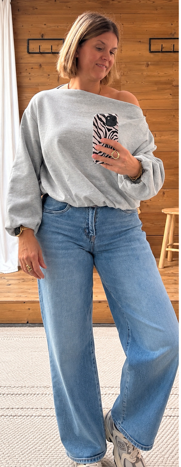 Sweater Zélie Off Shoulder grijs TU